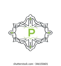 P letter vector logo template (sign, symbol, emblem, ornament)
