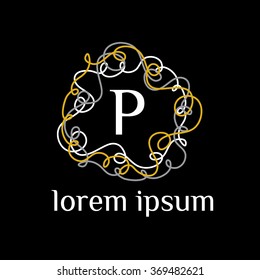 P letter vector logo template (sign, symbol, emblem, ornament)