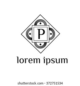 P letter vector logo template (sign, symbol, emblem, ornament)