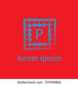 P letter vector logo template (sign, symbol, emblem, ornament)