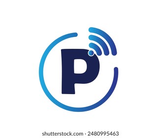 P Letter Vector Wireless Icon