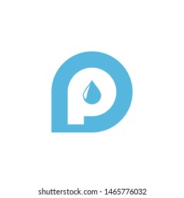 P letter water drop vector