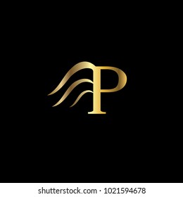 P letter wing vector logo. Wing icon. Fly emblem (sign, symbol)