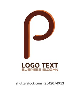 P lettering logo es simple, fácil de entender y autorizado