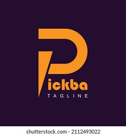 P lettering pin logo vector template 