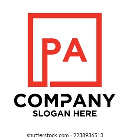 P A lettering with square design vector template