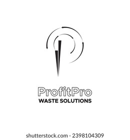 P Marca con elementos de tecnología de reciclado y reutilización para una empresa de gestión de residuos