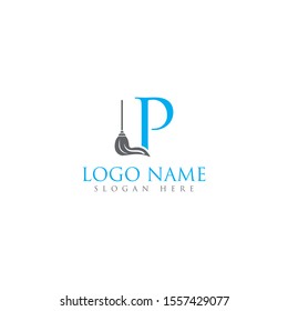 P letter/mop logo design template full vector