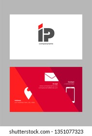 I & P letters Joint logo icon with business card vector template.
