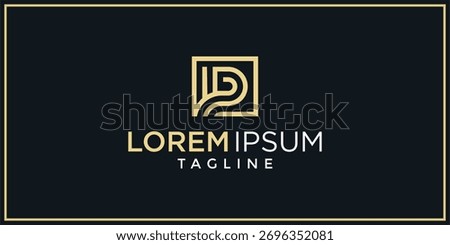 P line square logo design