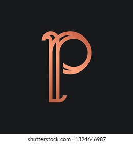 P lineart letter. this is good for any industry, business, or company. like hotel & travel, photography, architecture, technology/computer, fashion, clothing, food & drink, jewelry, etc.
