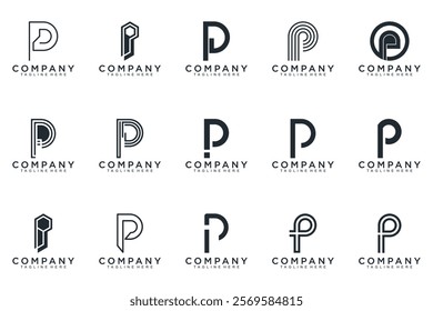  P logo, Abstract letter P logo design. icons for business of luxury, elegant, simple