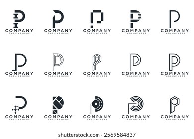  P logo, Abstract letter P logo design. icons for business of luxury, elegant, simple