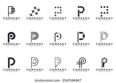  P logo, Abstract letter P logo design. icons for business of luxury, elegant, simple