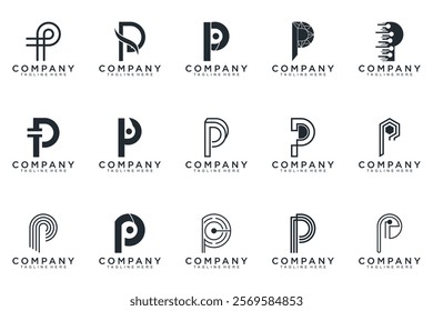  P logo, Abstract letter P logo design. icons for business of luxury, elegant, simple