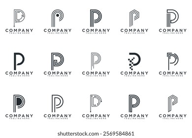  P logo, Abstract letter P logo design. icons for business of luxury, elegant, simple