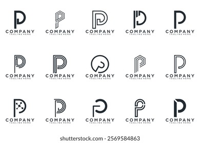  P logo, Abstract letter P logo design. icons for business of luxury, elegant, simple