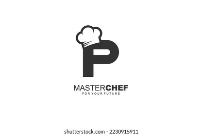 P logo cafe or restaurant for branding company. cooking template vector illustration for your brand.