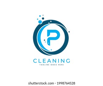 P logo for cleaning service. Vector Illustration