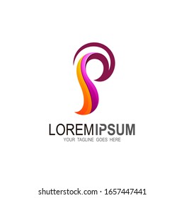 P logo with colorful design template, Letter p icon 3d,  Finance