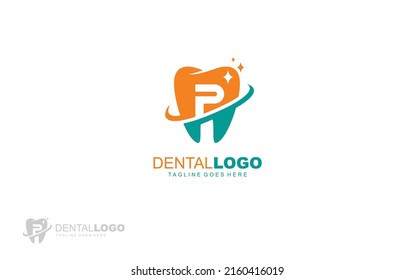 P logo dentist for branding company. letter template vector illustration for your brand.