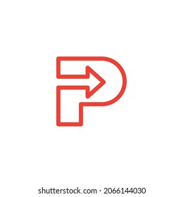 Diseño del logotipo P con flecha