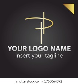 Diseño del logo de P, diseño de logo colorido. 