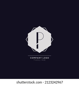 P logo design concept with background. Initial based creative minimal monogram icon letter. Modern luxury alphabet vector design.