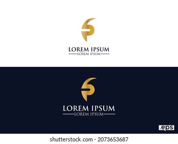 P logo design for gold vector image