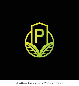 P Logo Design illustration. P Digital Logo Design template