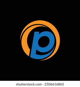 P logo design, Letter P  with creative circle logo design template