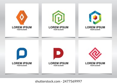 p logo design, letter p template logo design, initial p logo design collections