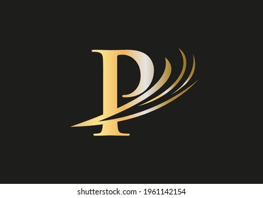 P logo design. Modern P Logo Letter Design Template Element with modern trendy.