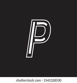 p logo design on black background