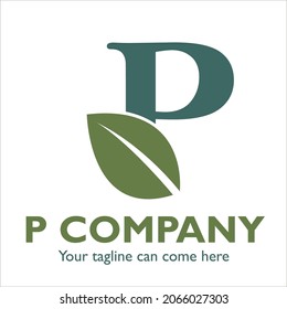 P logo design on Landscape theme