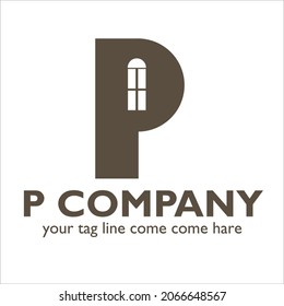 P logo design on Real Estate and Mortgage theme