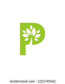 p logo design , p organic logo , p leaf logo , icon logo design , 