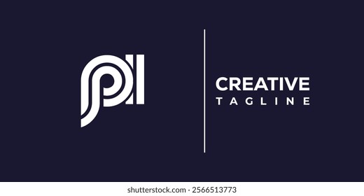 P and I logo design. PI abstract Letters Logo Monogram. This logo design is the process of creating a visual symbol that represents a brand, company, or individual.