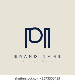 P and I logo design. PI abstract Letters Logo Monogram. This logo design is the process of creating a visual symbol that represents a brand, company, or individual.