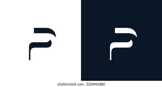 P logo design simple and modern 