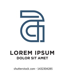 P logo design template with monogram style