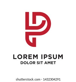 P logo design template with monogram style