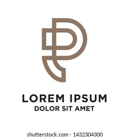 P logo design template with monogram style