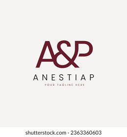 A and P logo design template vector illustration in line art style. Simple vector logo brand for apparel, fashion, boutique, business and company