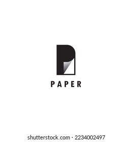 P logo design vector illustration paper