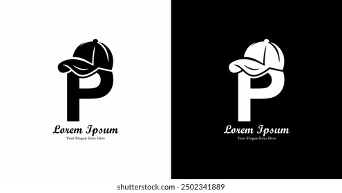 P logo design wearing a hat
