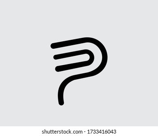 p logo diseños letras iniciales y logotipos de monograma