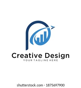 Logo de P y vector financiero. icono P abstracto. Alfabeto del símbolo abstracto. Ep. 10