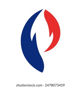 P logo with hands  inverted. Can be used as a health care symbol initial letter. P also looks like fire and flame and used for gas station or energy company symbol. 