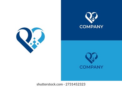 The P logo is heart-shaped and has a digital feel.